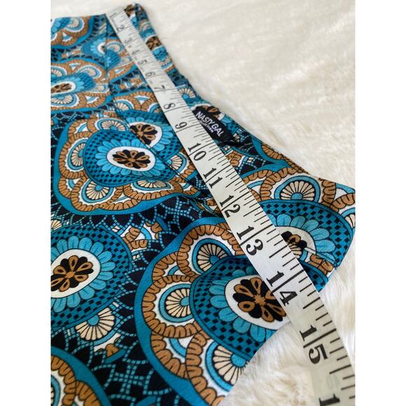 Nasty Gal Collection Retro Hippie 70s Print Wide Leg Flare‎ Pants Sz 6 - Picture 6 of 12